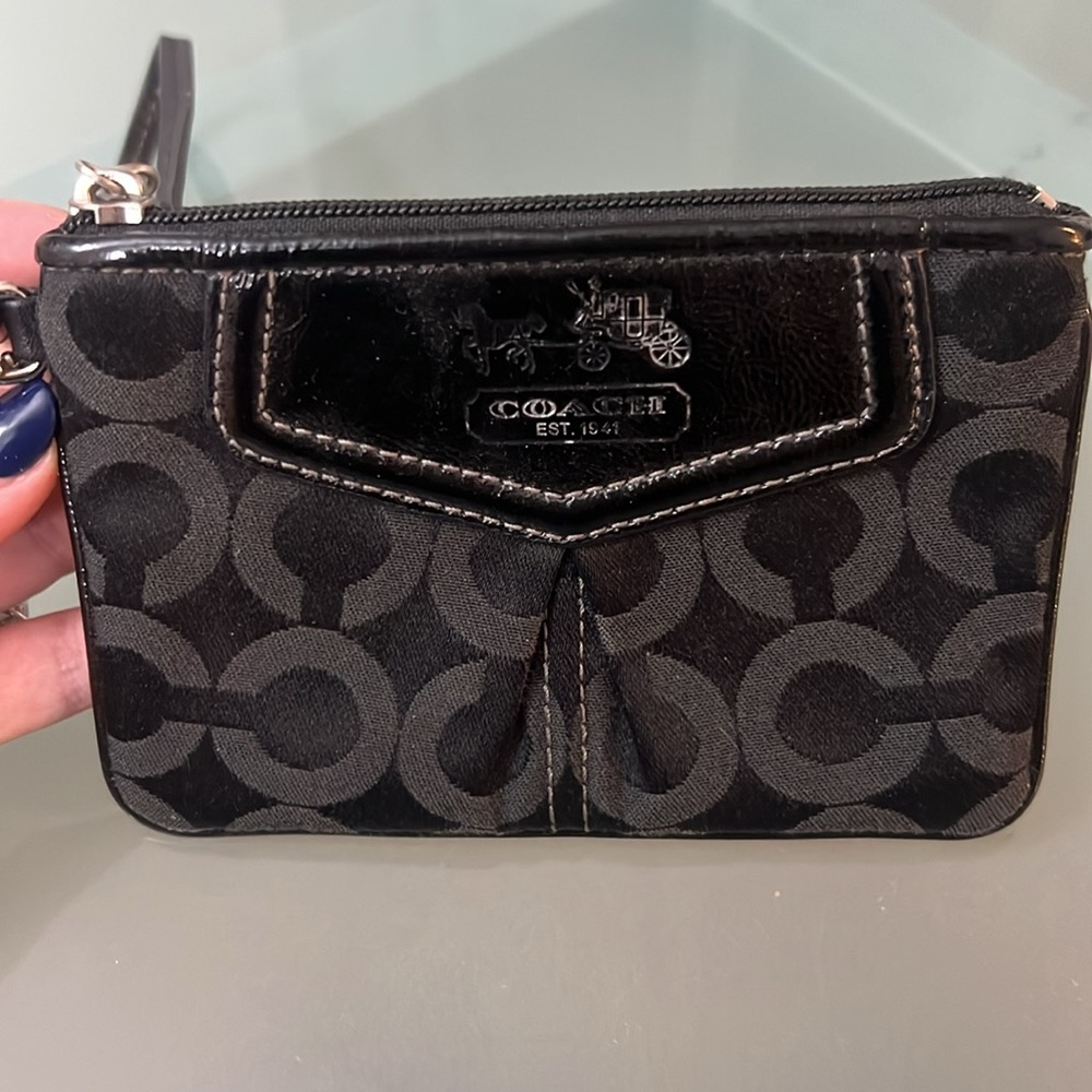 Black Coach wristlet - Picture 2 of 4